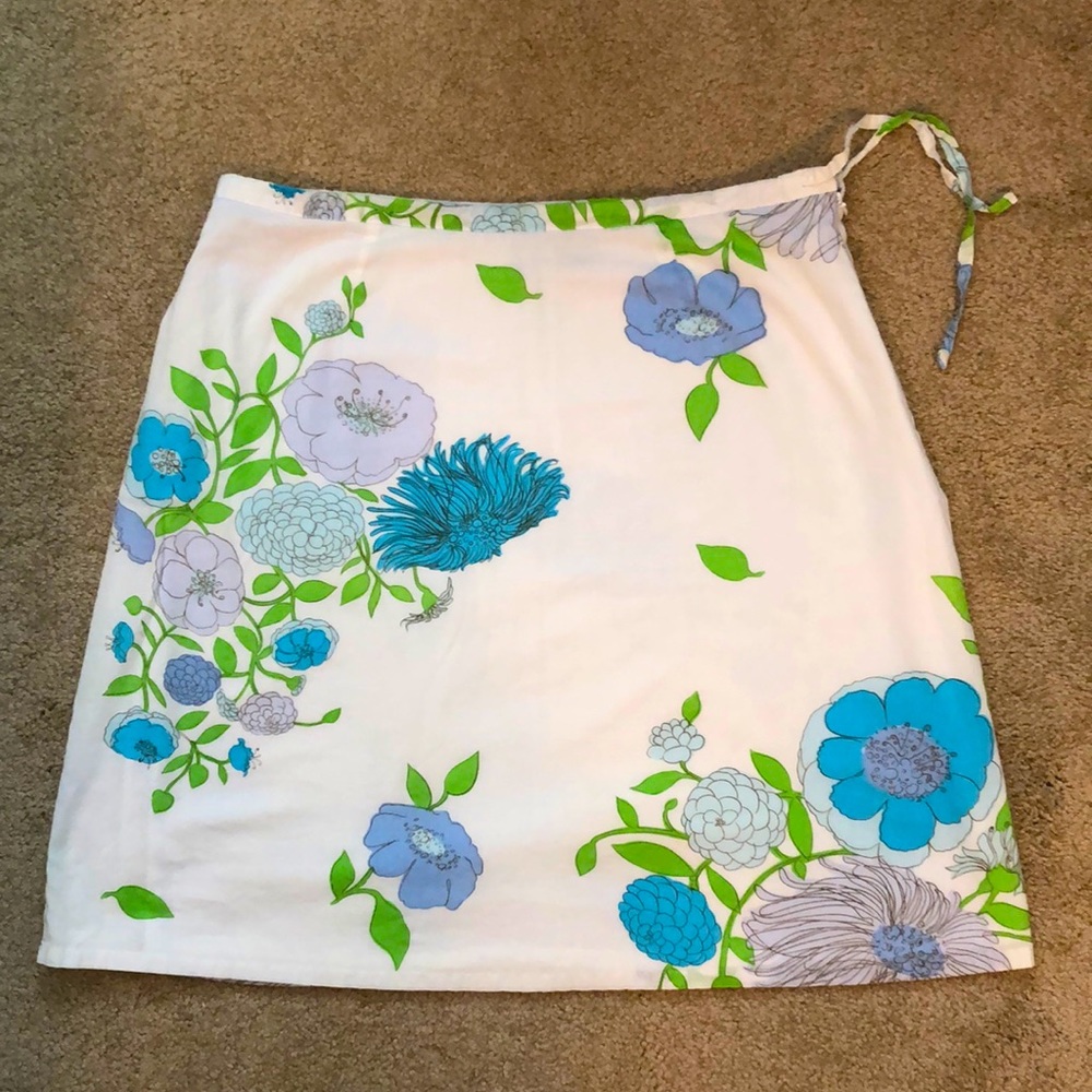Vintage Izod 60’s-70s Style Floral Cotton Skirt, Sz-12, Fully- Lined, So Lovely!